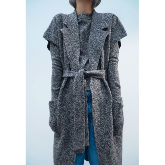 ZARA FLECKED 100% WOOL VEST - Picture 1 of 14